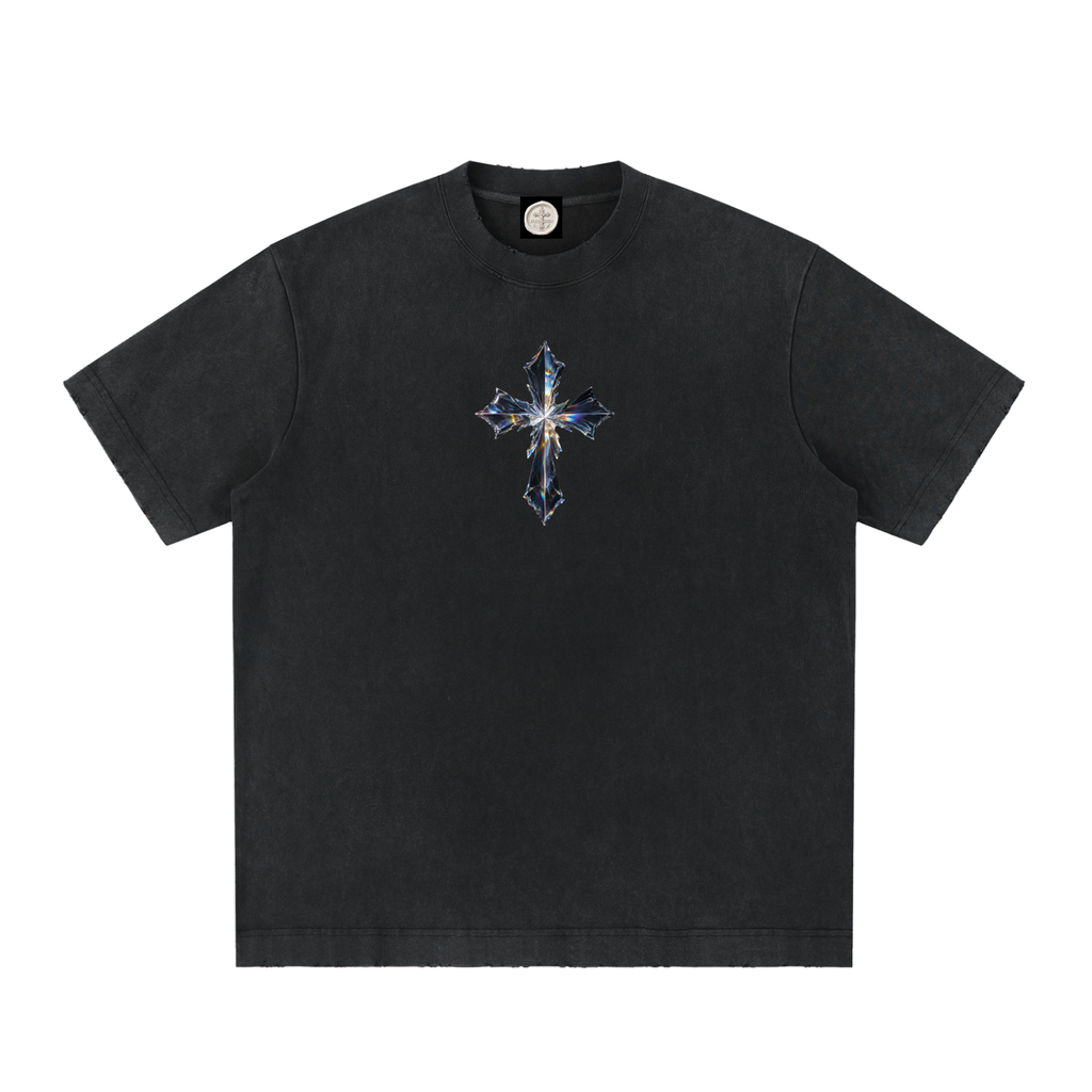 "SACRED GLASS" Heavyweight Frayed T-Shirt