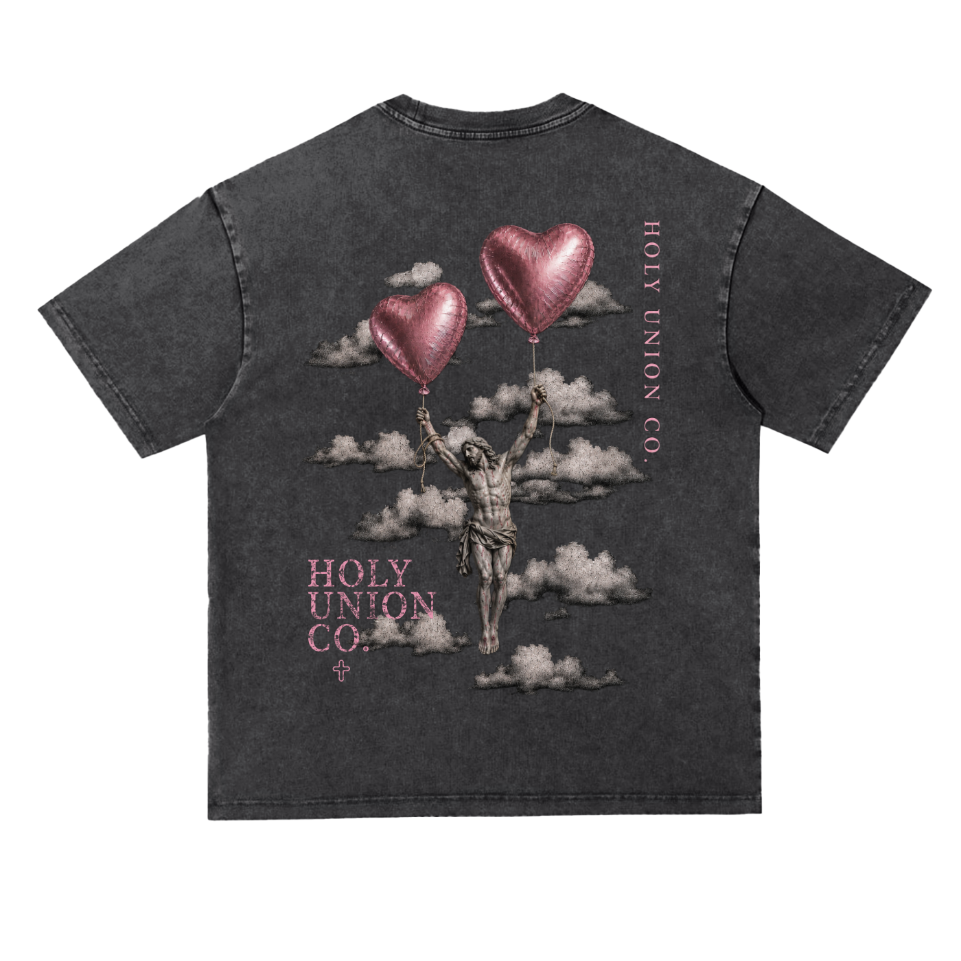 "LIFTED LOVE" Washed Heavyweight Oversize T-Shirt