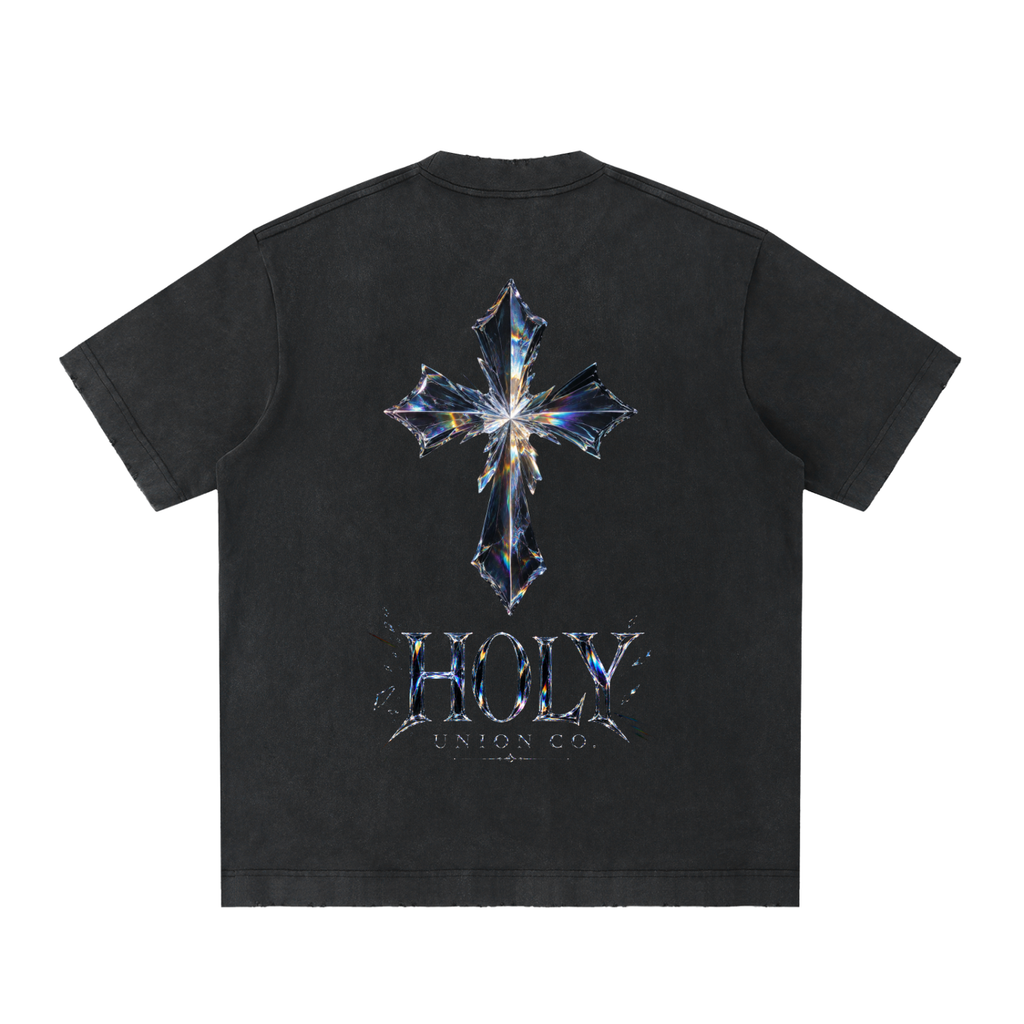 "SACRED GLASS" Heavyweight Frayed T-Shirt