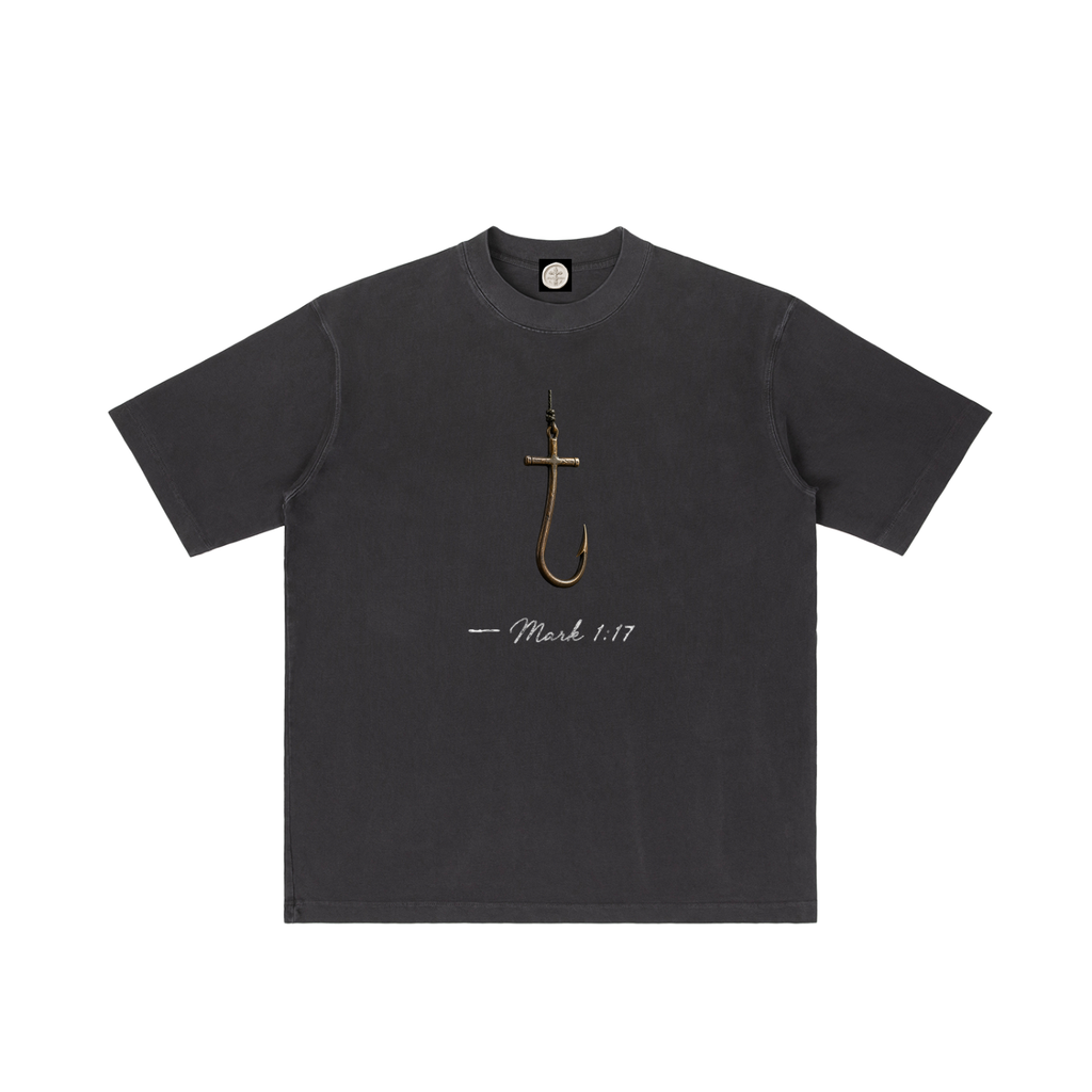 "HOOKED" Mark 1:17  Drop Shoulder T-shirt