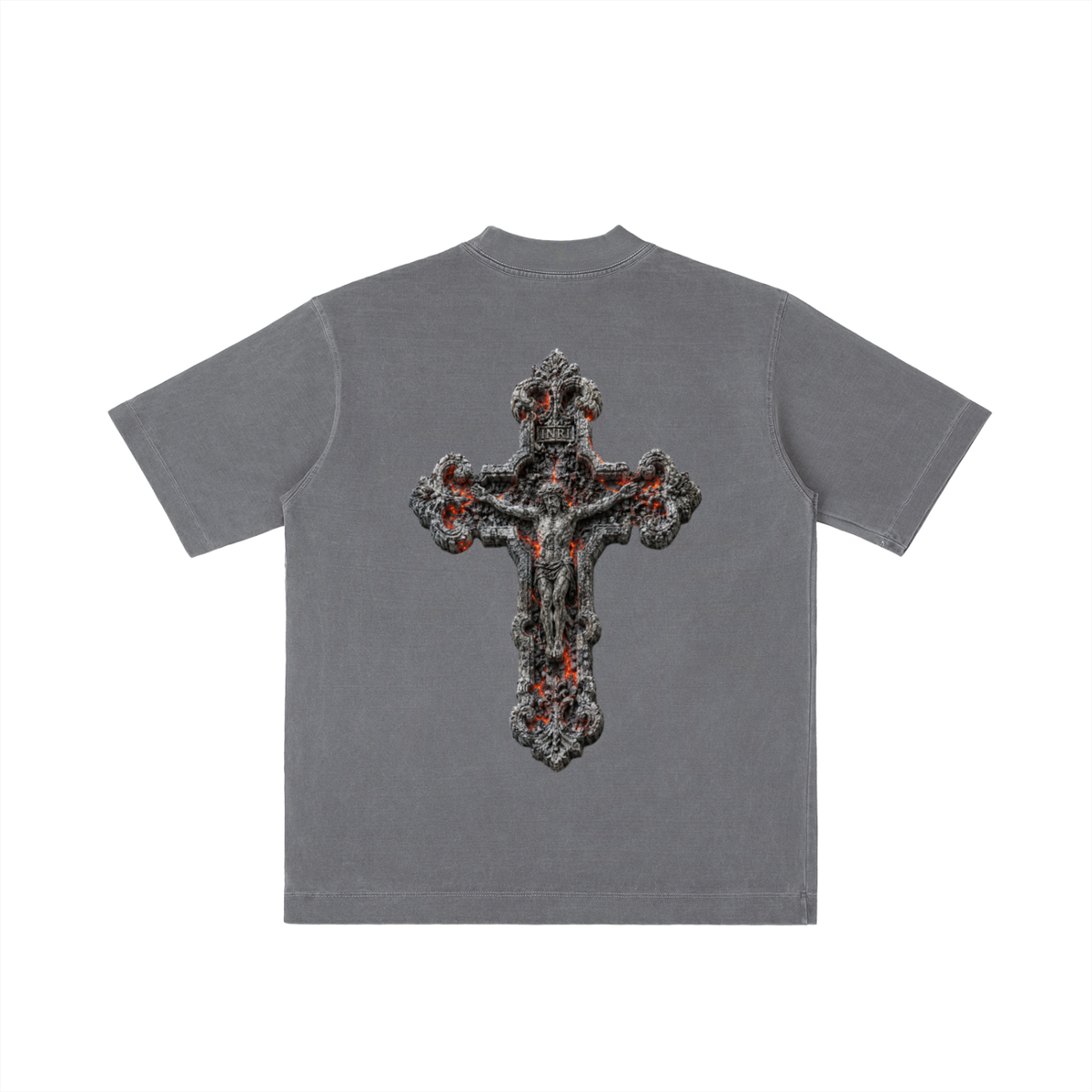 "HOT ASH" Vintage Wash Drop Shoulder T-shirt
