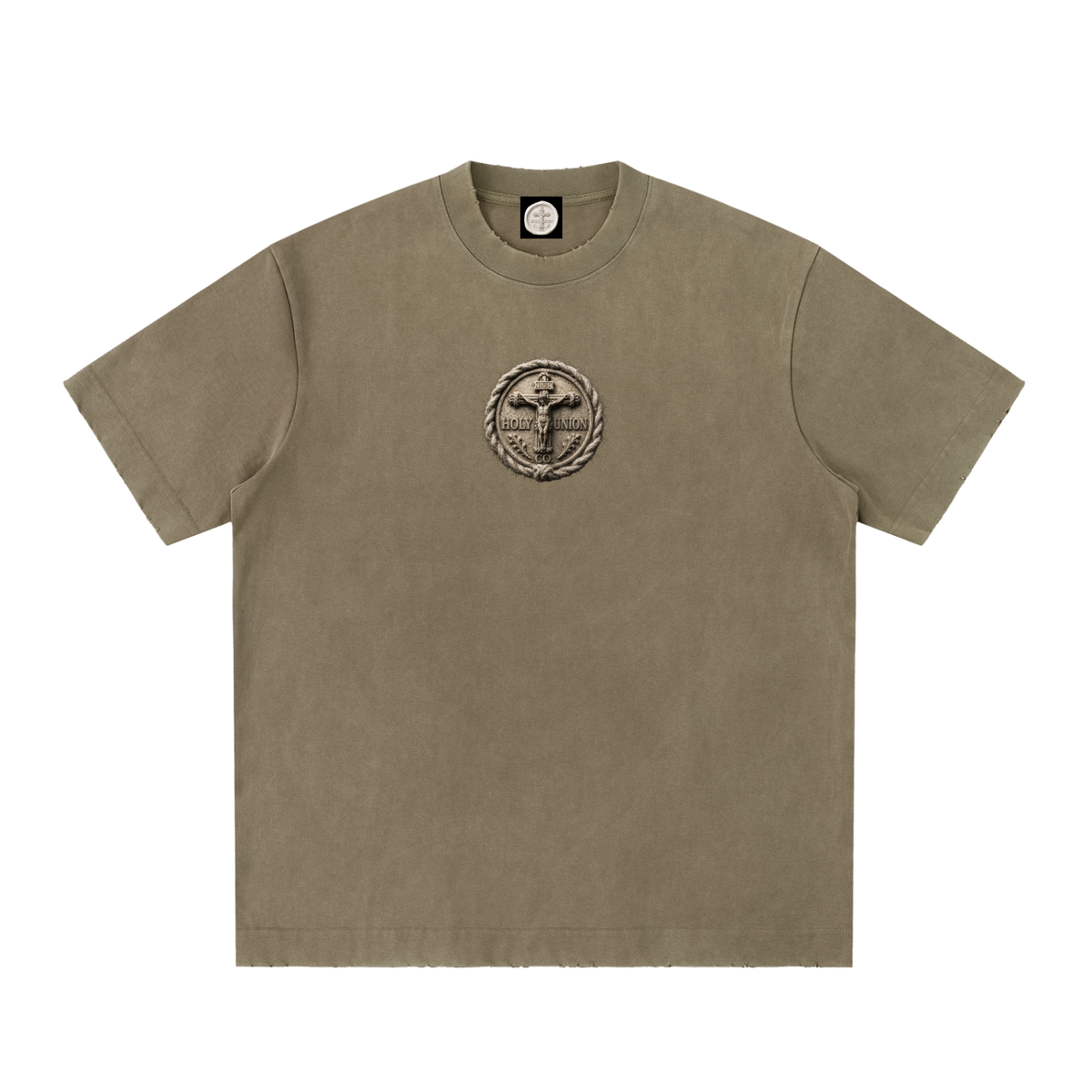 "NARROW PATH"  Heavyweight Vintage Washed Frayed T-Shirt