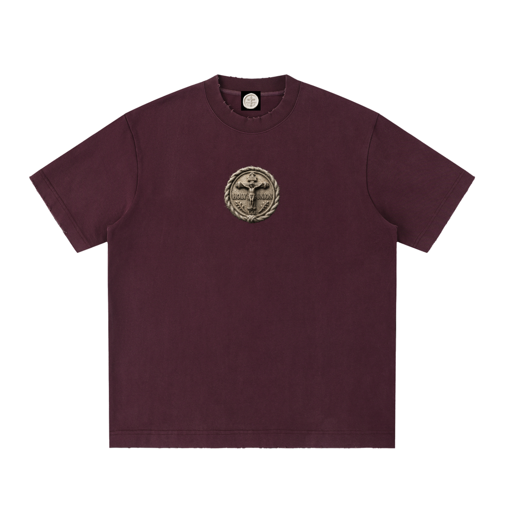 "NARROW PATH"  Heavyweight Vintage Washed Frayed T-Shirt